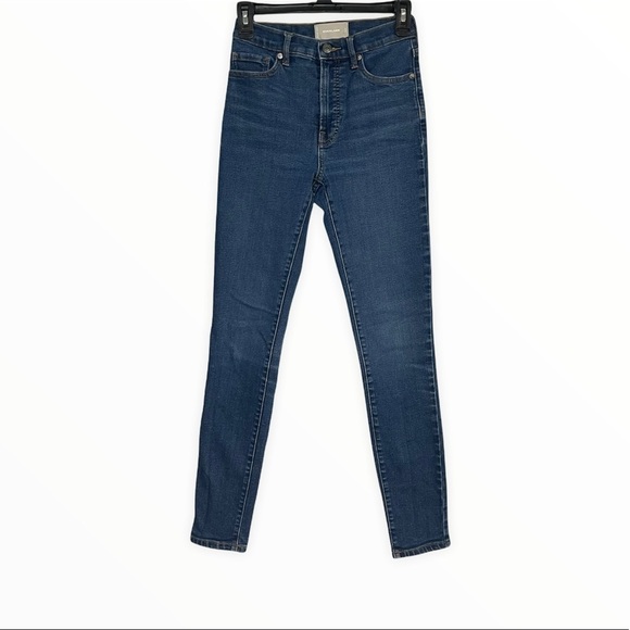 Everlane High Rise Skinny Medium Wash Jeans Size 25 Tall Indie Sleaze Neutral - Picture 2 of 8